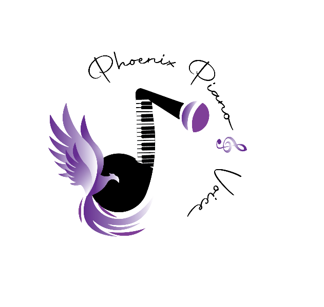 A purple bird with a piano and a ball
